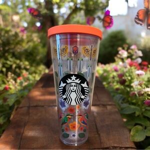 STARBUCKS Insects Summer Bugs Birds Cup Acrylic Tumbler 24oz